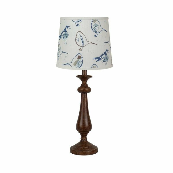 Homeroots Brown Candlestick Modern Birds Shade Table Lamp 473318